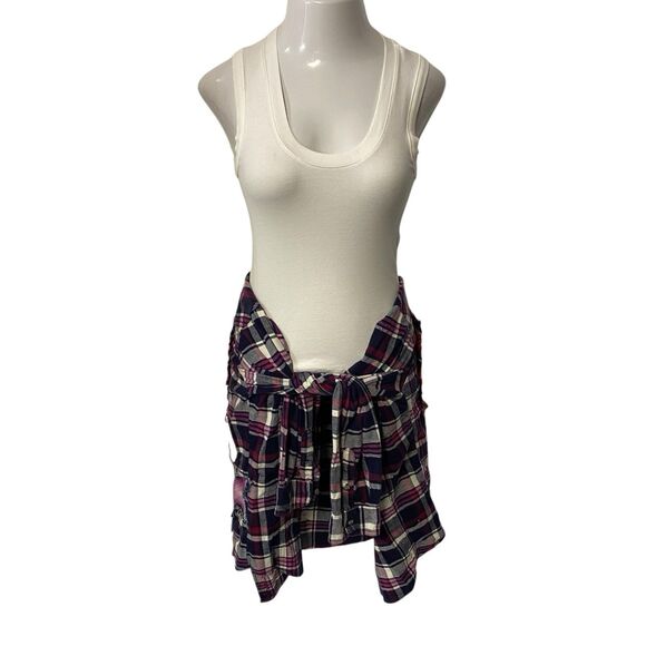 Upcycled Flannel Shirt Shacket Womens XL Fair Scones Grunge Patchwork Folk Art - Picture 5 of 16